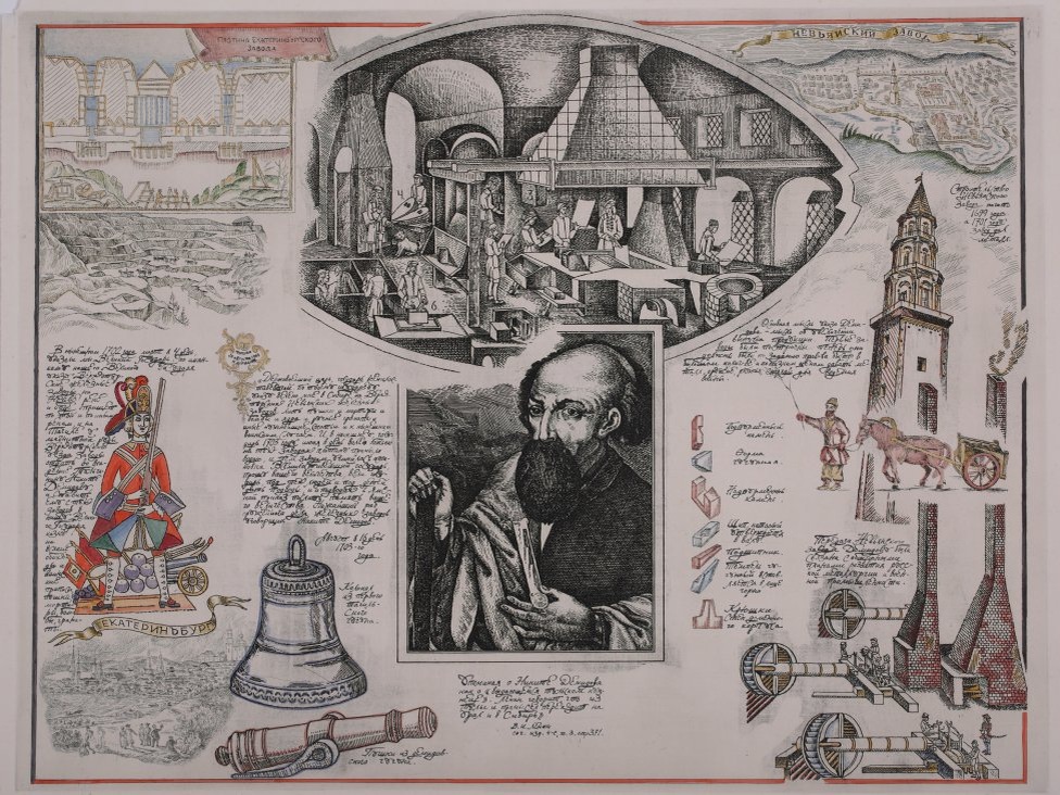 Казанцев А.А. Гравюра. «Никита Демидов». Из серии «Урал — детище Петра» © Пермская художественная галерея