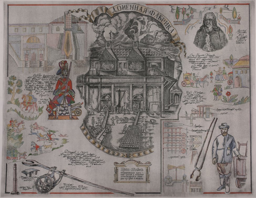 Казанцев А.А. Гравюра. «Демидовский Урал». Из серии «Урал — детище Петра» © Пермская художественная галерея