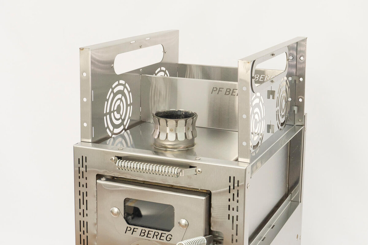 Выдвижные экраны на походной печи от Берега