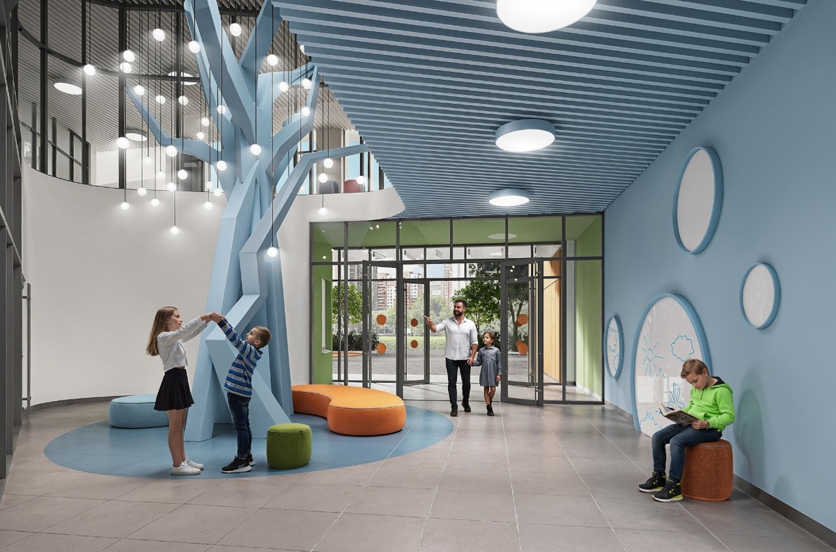 Атриумное пространство в вестибюле
