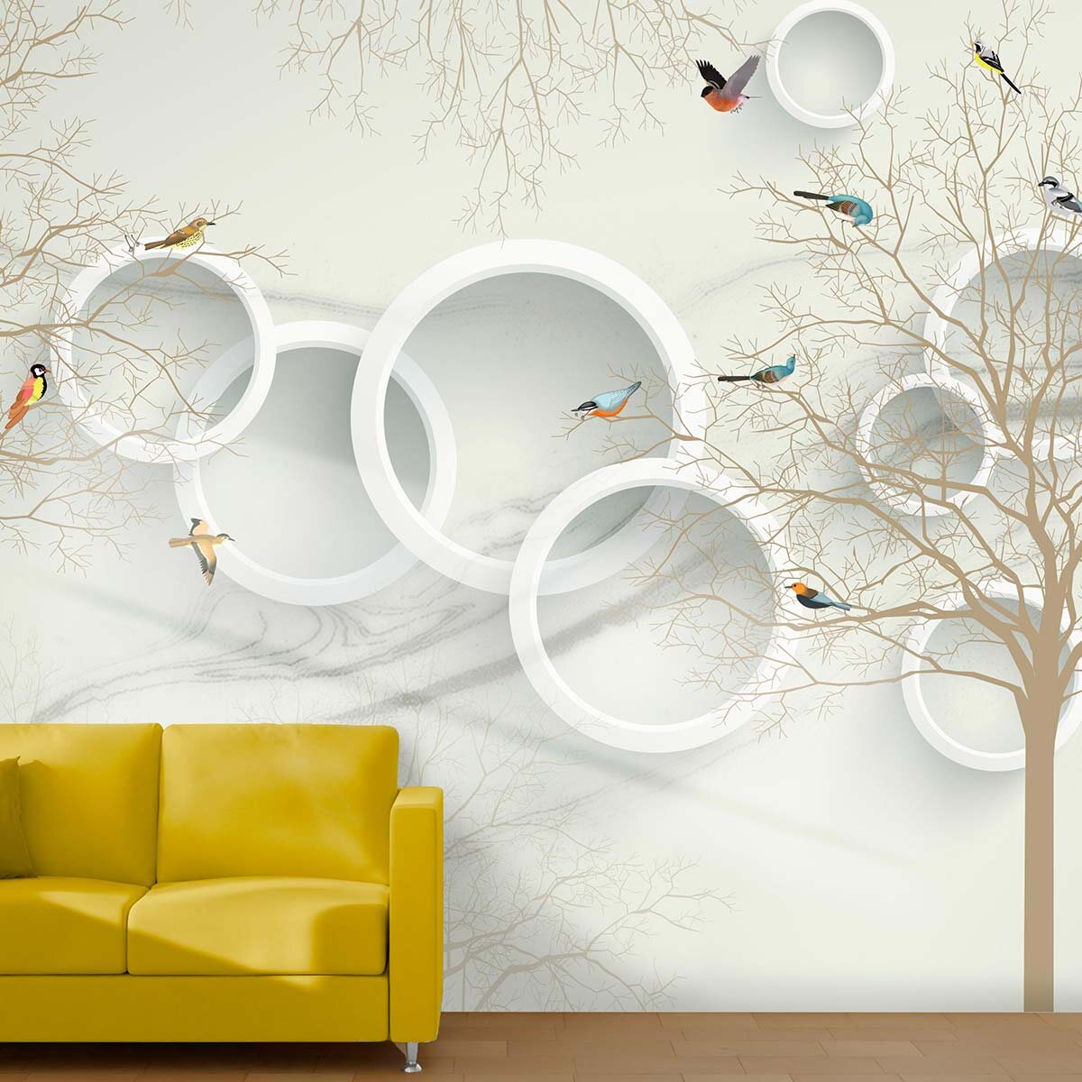 Пример интерьера холла с фотообоями VEROL. Артикул на Wildberries: 139012799.