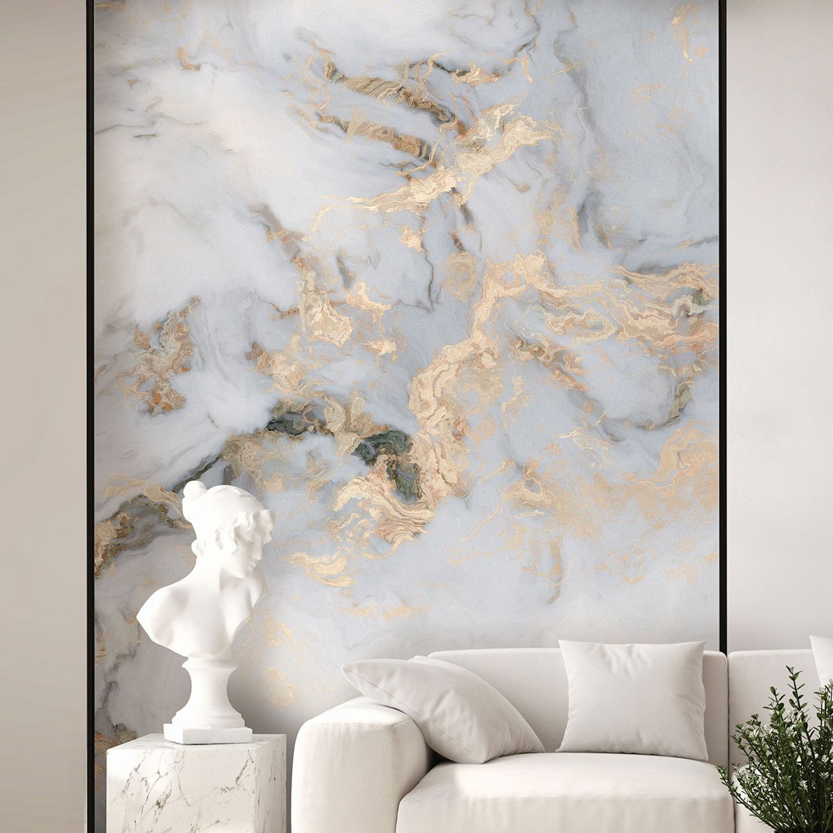 пример сочетаний фактур в интерьере с фотообоями VEROL. Артикул на Wildberries: 234565216.