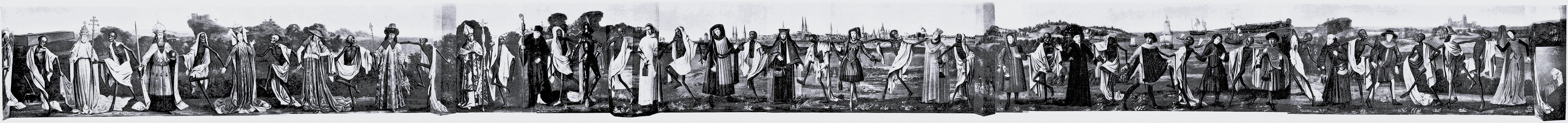 Копия с живописного фриза Бернта Нотке, 1463 год, Мариенкирхе, Любек, Германия (утрачен). 