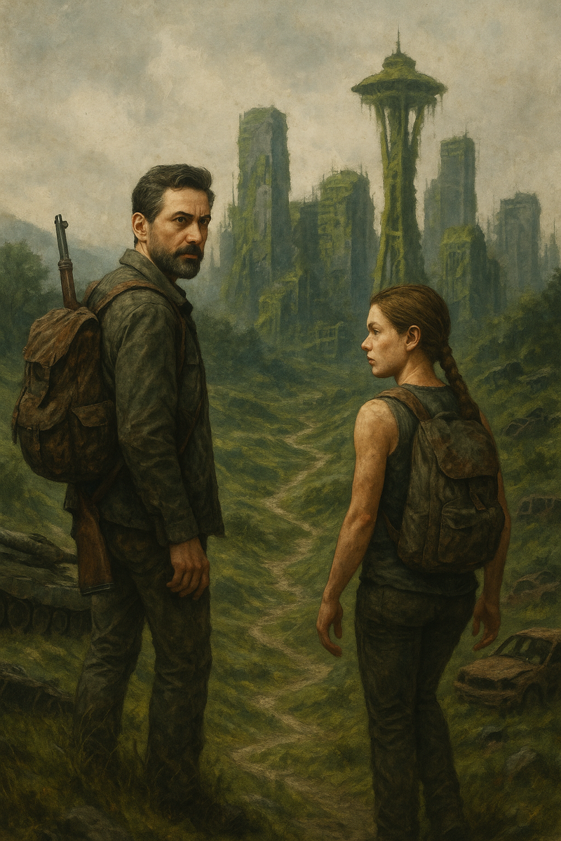 Доктор Фрейд средних лет путешествует в Сиэттл со своей дочкой Анной в стиле Last of Us