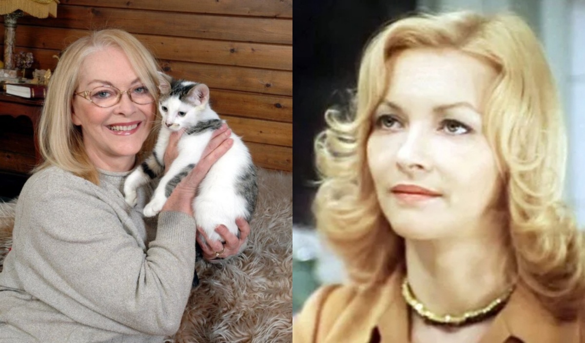 Барбара Брыльска и котик. Авторский коллаж.