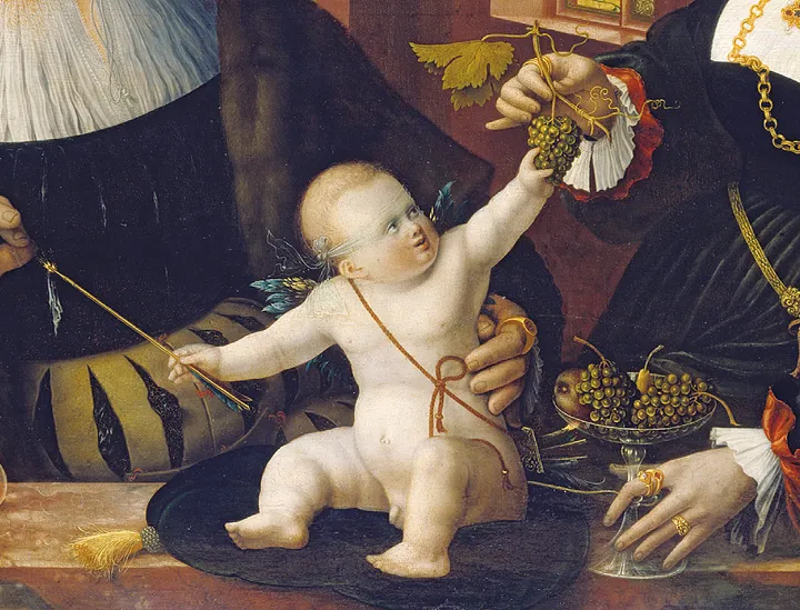 Деталь «Двойного портрета Юстиниана фон Хольцхаузена и его жены Анны, урожденной Фюрстенберг» (1536), Конрад Фабер фон Кройцнах.