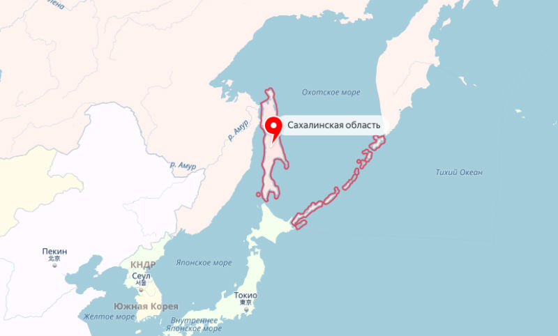 Границы Сахалинской области.