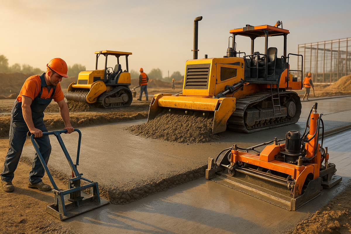 Бетоноукладчики в работе