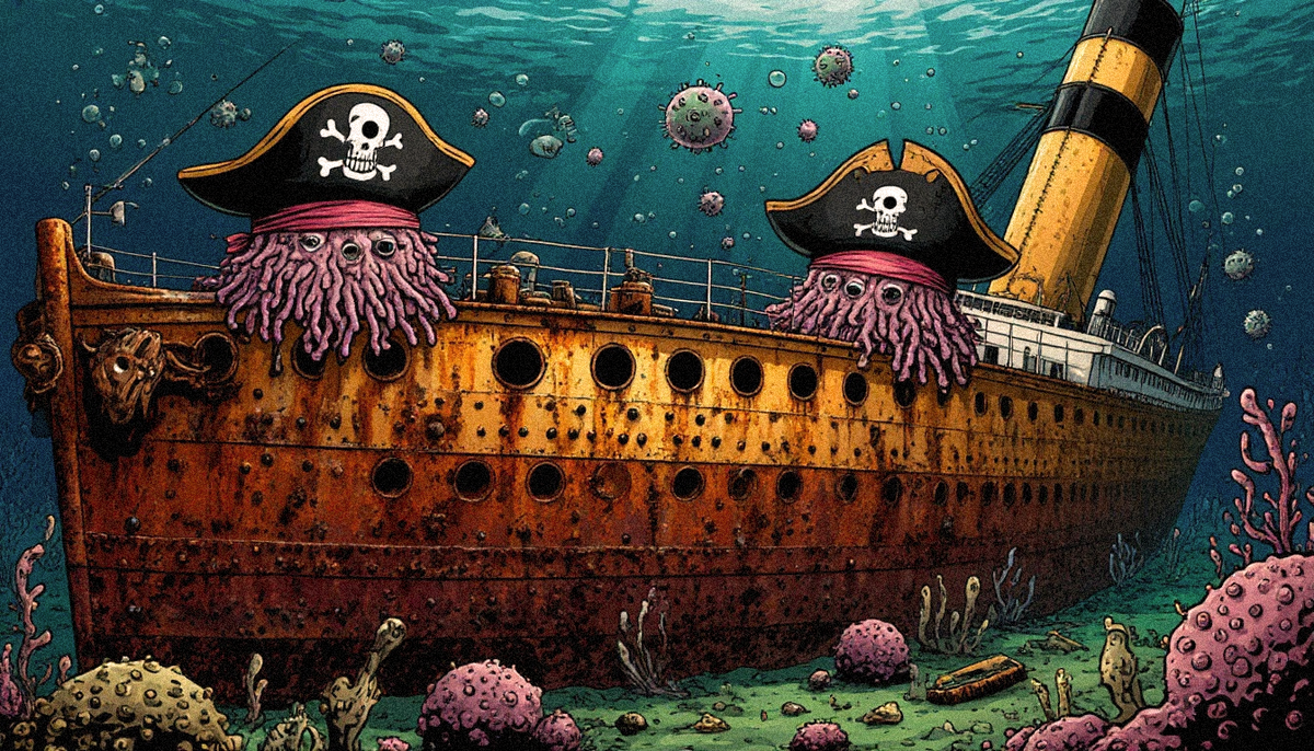 Налёт невидимых корсаров: как бактерии в пиратских банданах грабят Титаник при свете прожекторов! Подводное ограбление века