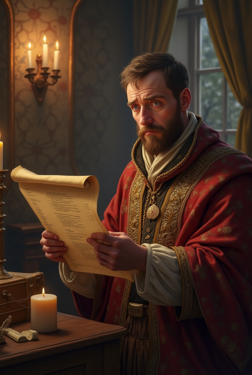 Боярин в ужасе читает указ о командировке