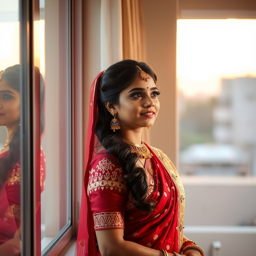 "Молодая невеста в традиционном индийском свадебном наряде