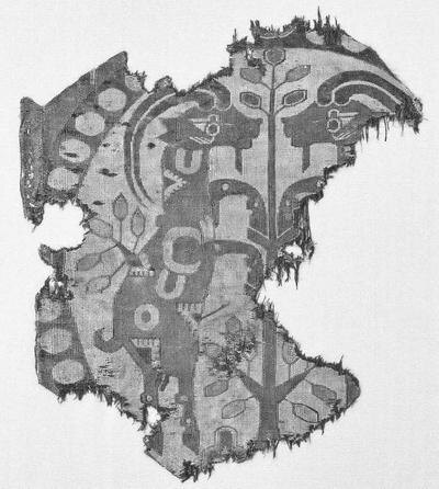 Согдийский шелковый парчовый фрагмент. Ок. 700