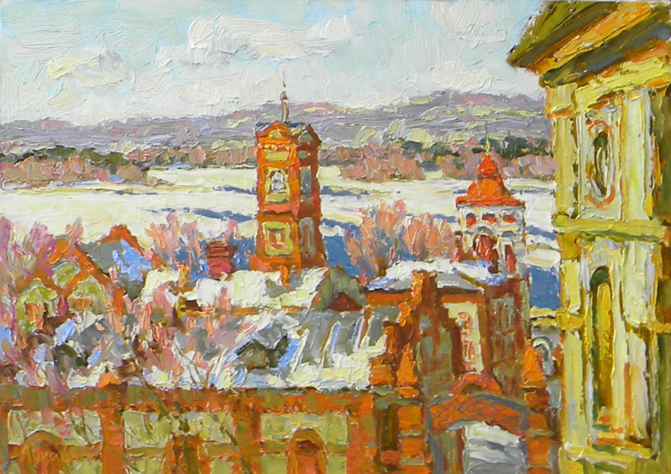 Николай Лукашук "Весна. Пивзавод в Самаре" 2018 холст, масло 40х50