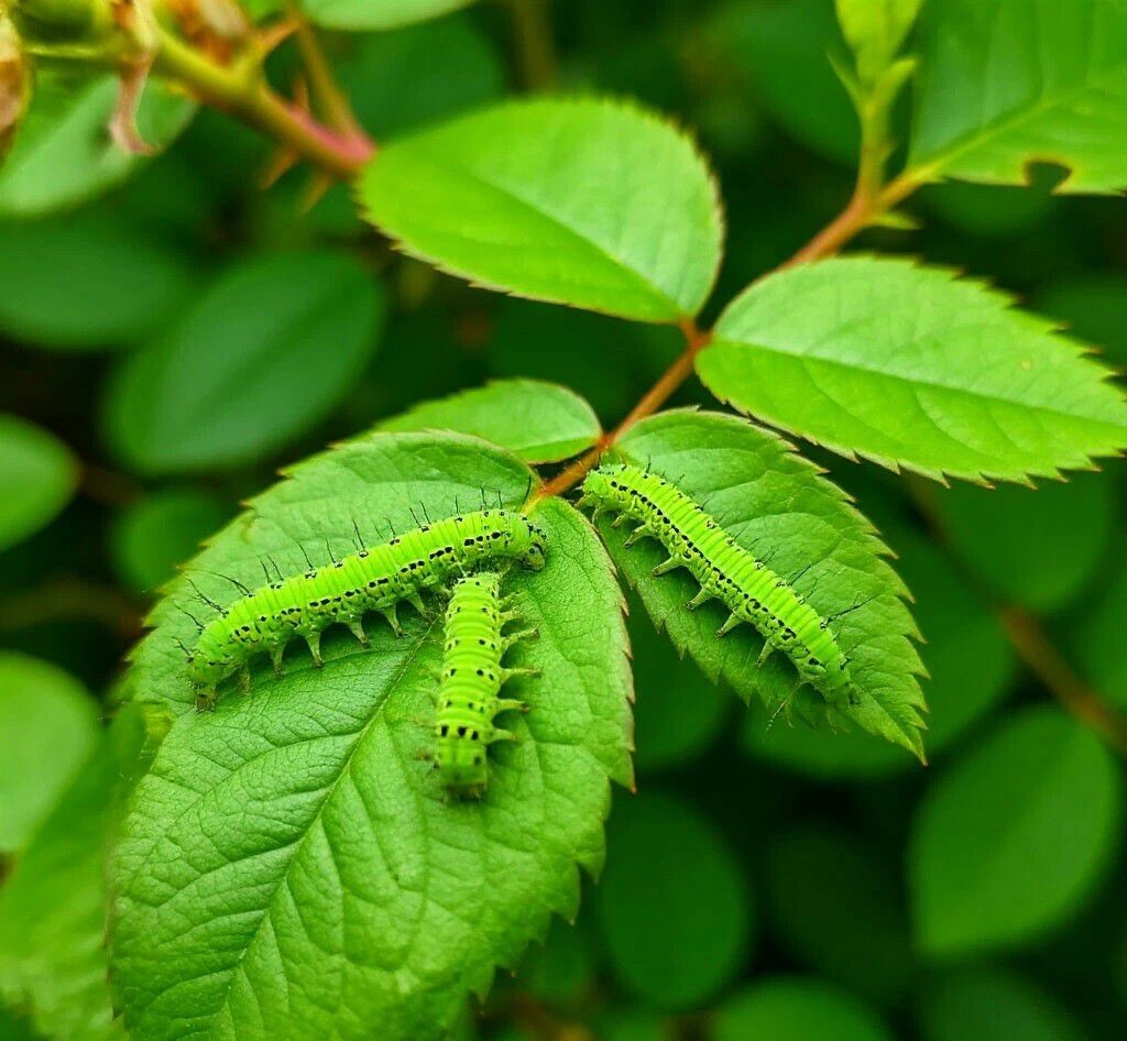 Как избавиться от гусениц, поедающих листья роз и других растений в саду 