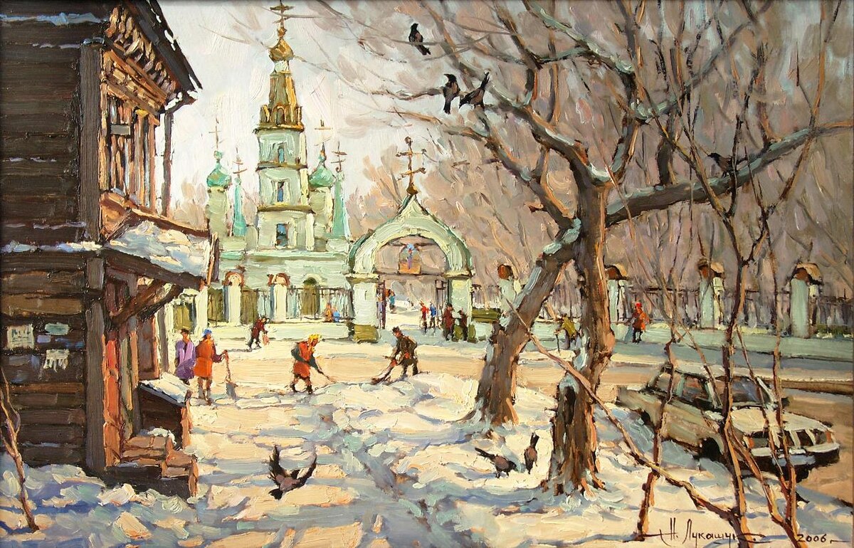 Николай Лукашук «Покровский собор Пресвятой Богородицы" 2006 картон, масло 50х70