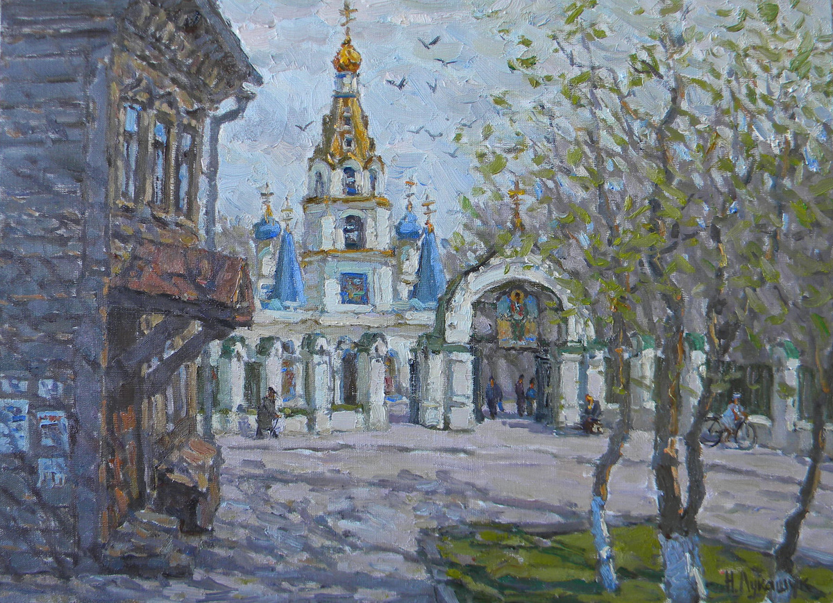 Николай Лукашук «Покровский собор Пресвятой Богородицы" 2021 холст, масло 50х70
