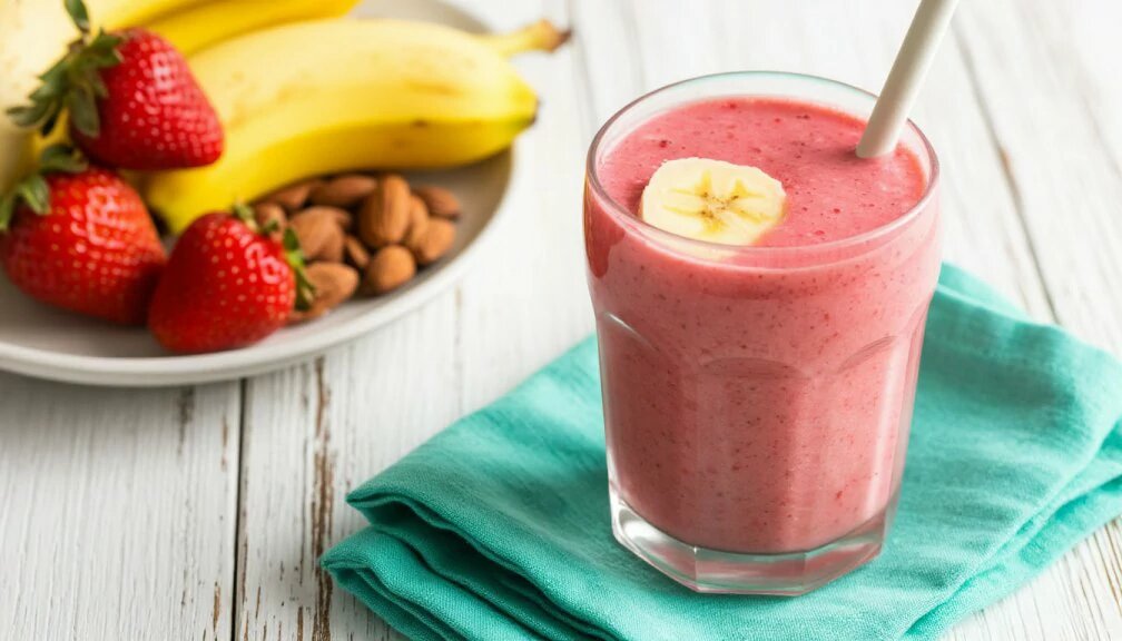 смузи клубника + банан + йогурт