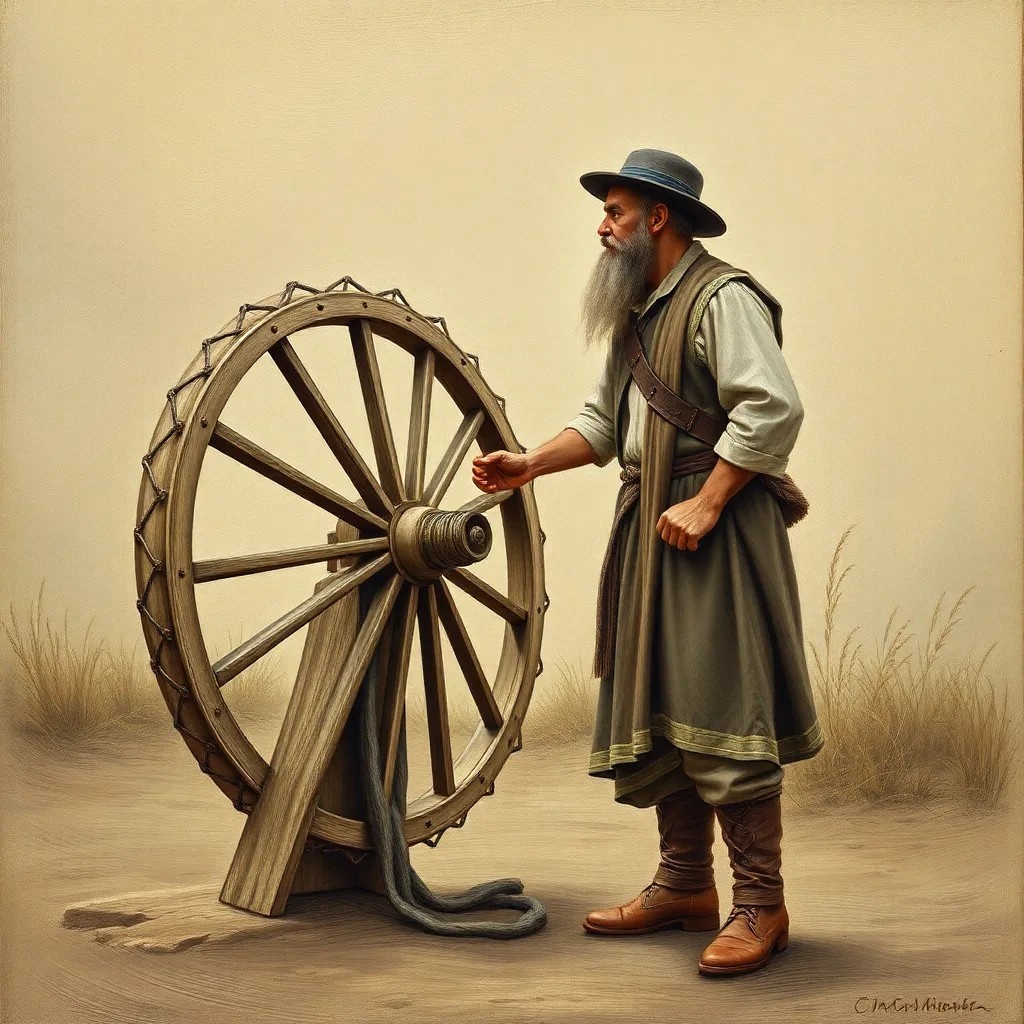 Иллюстрация "Изобретение колеса". 