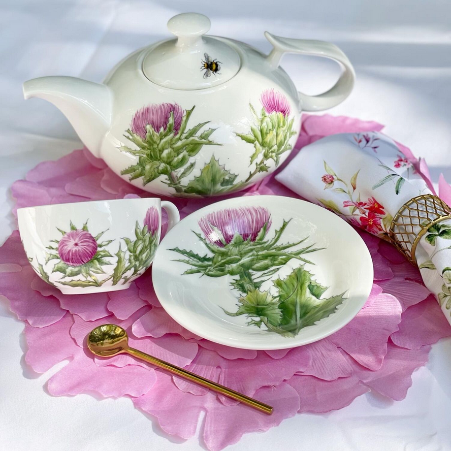 Роспись фарфора. Чайный сет "Расторопша"