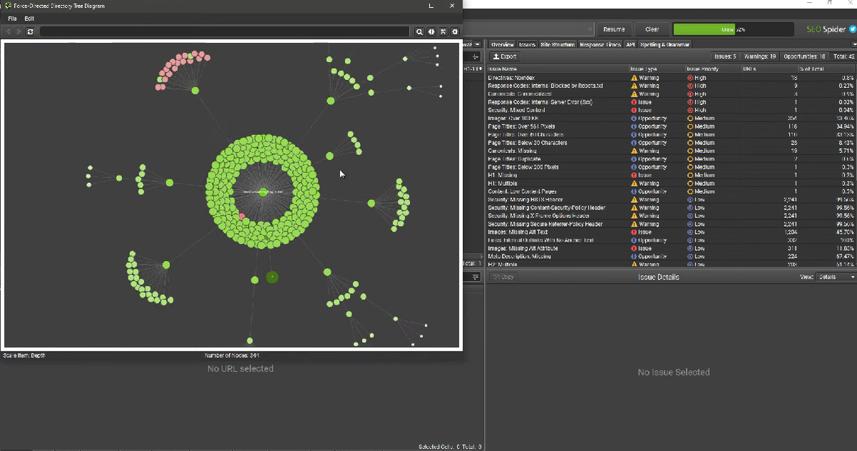 Интерфейс программы для парсинга Screaming Frog SEO Spider