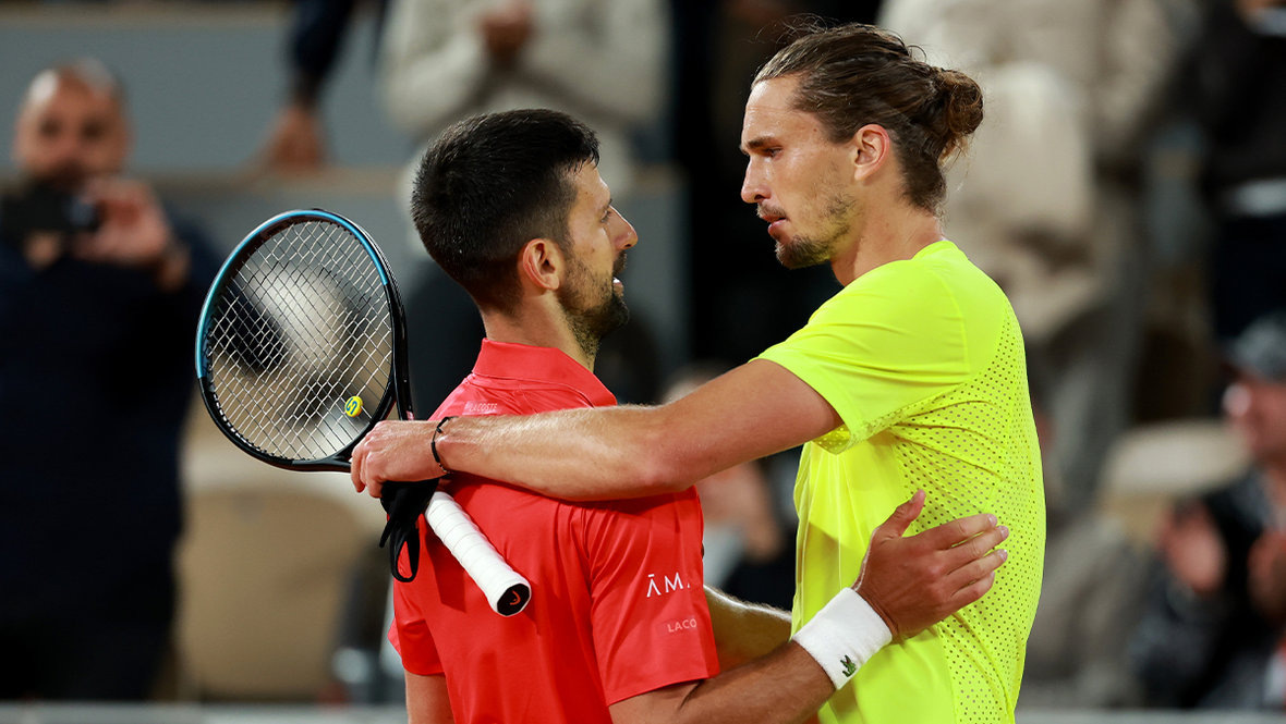    Новак Джокович и Александр Зверев. Getty Images