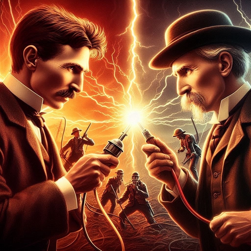 Тесла и Эдисон. Источник: Pinterest 