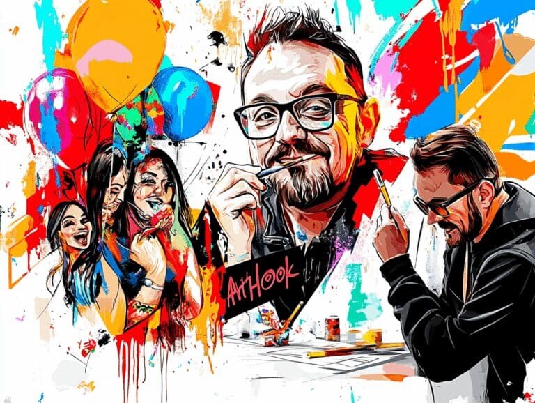    Художник-шаржист на праздник: как добавить искры и радости в ваше торжество Art-Hook.Ru