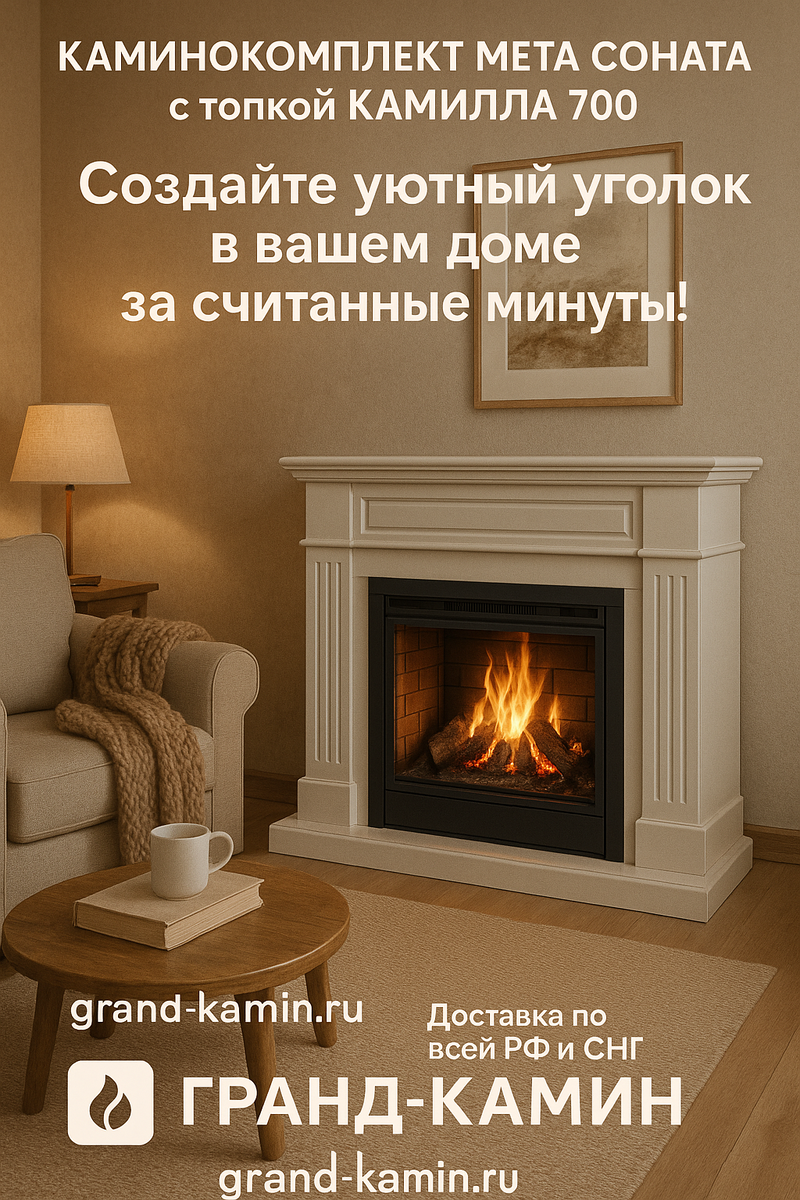    Каминокомплект Мета Соната с топкой Камилла 700: Создайте уютный уголок в вашем доме за считанные минуты! Kamin