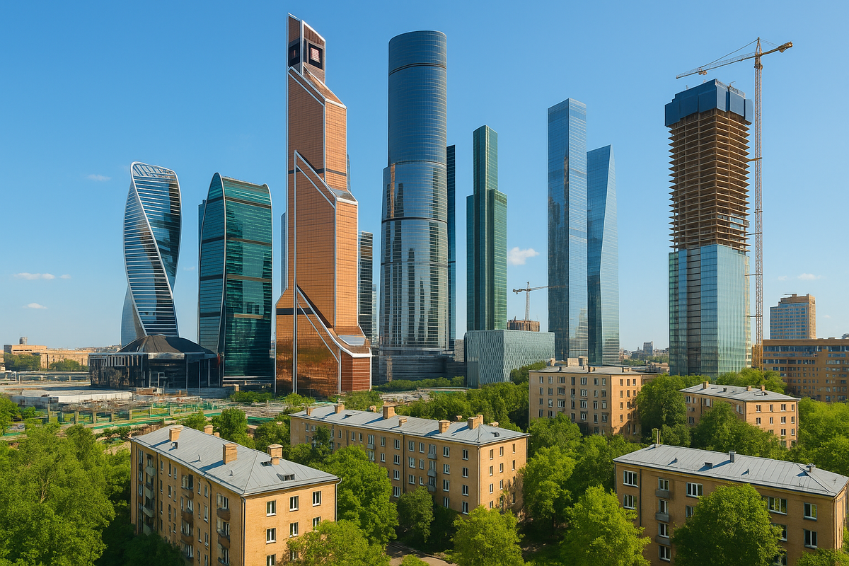 Москва-Сити и район Камушки