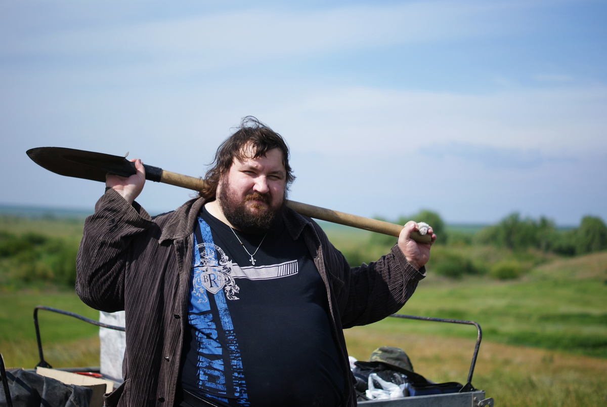 Фёдор Петров на раскопках. 2011 год.