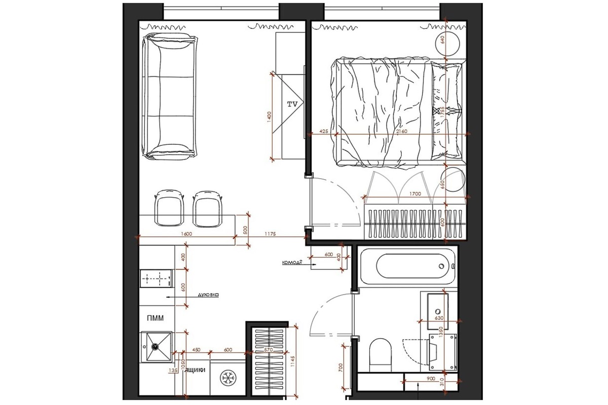 Планировочное решение и расстановка мебели