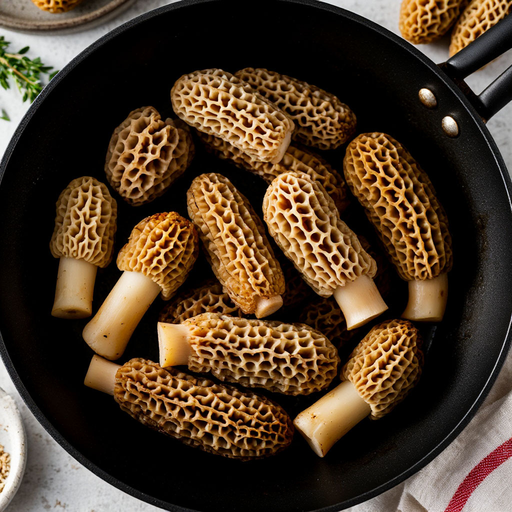 Сморчки на сковороде