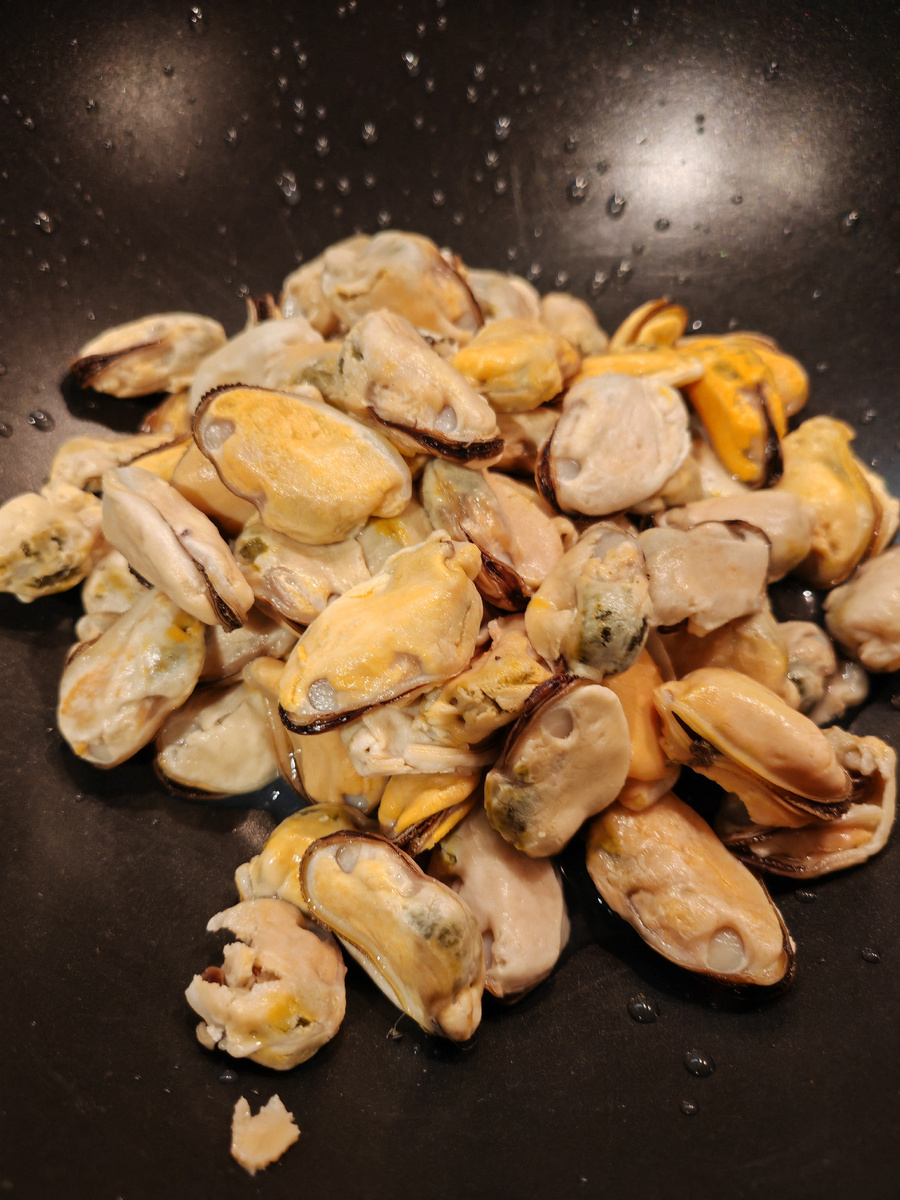 Мидии промыты, проверены, сюрпризов нет.