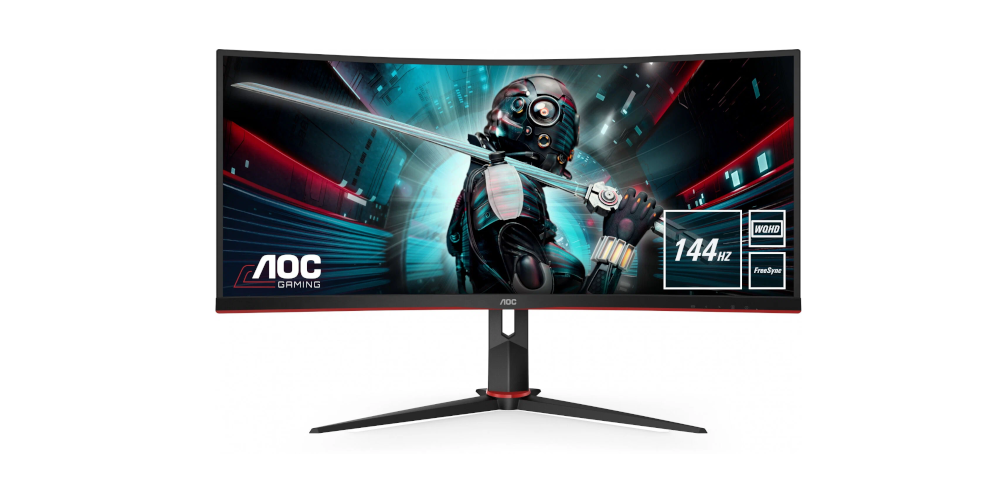 AOC CU34G2X/BK — Полное погружение в игру с изогнутым экраном и частотой 144 Гц.