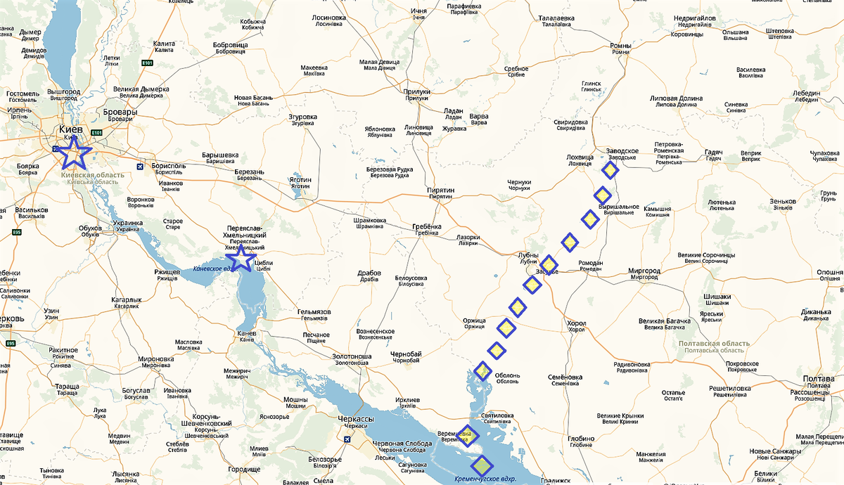 Посульская оборонительная линия и граница со Степью X века, утоплена водохранилищем