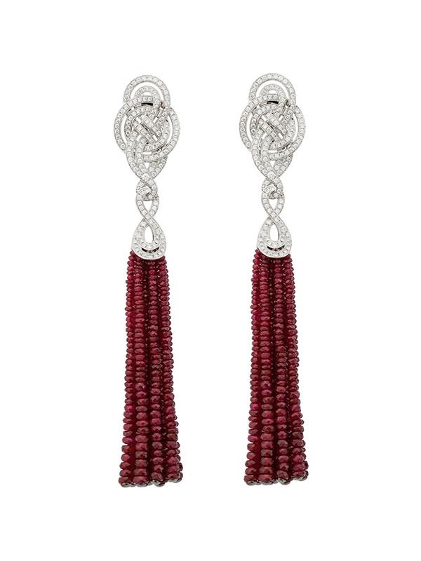 Garrad Entanglement из белого золота с бриллиантами и рубиновыми нитями