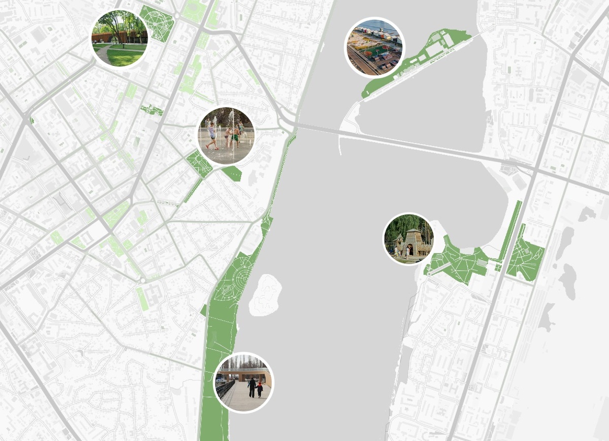 Вот так выглядит центр Воронежа для детей. Всего 5 пространств именно с игровыми или тематическими площадками.