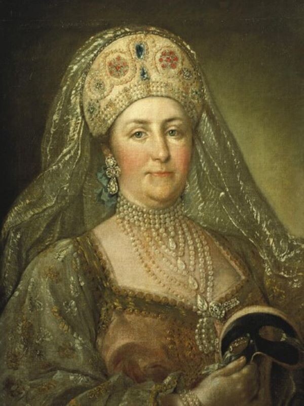 Екатерина II в русском наряде. Неизвестный художник