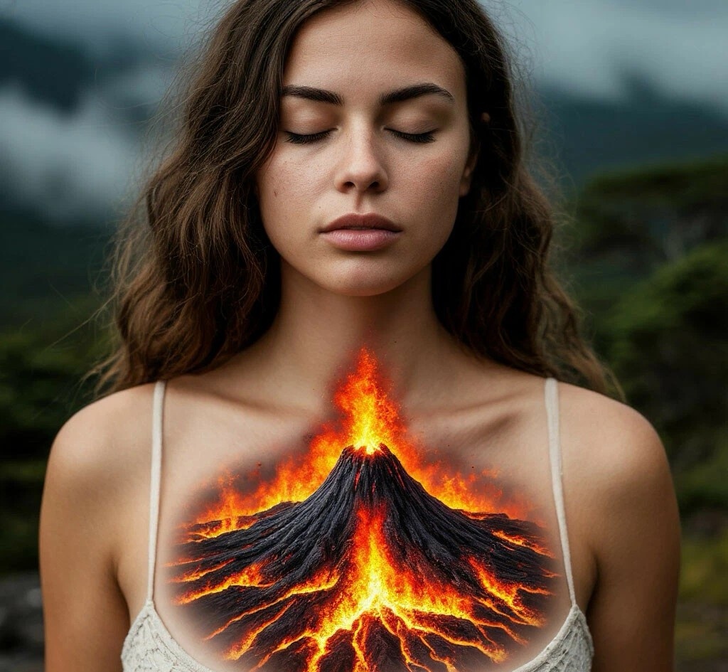 Внутри вулкан. 