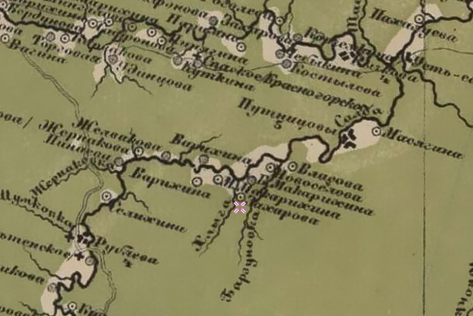 Карта Стрельбицкого. Восток Европейской части России. Фрагмент.