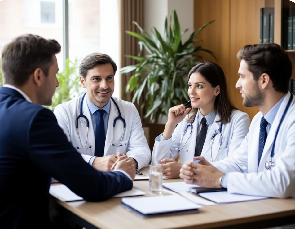 Таким видит нейросеть совещание врачей. У нас было не так