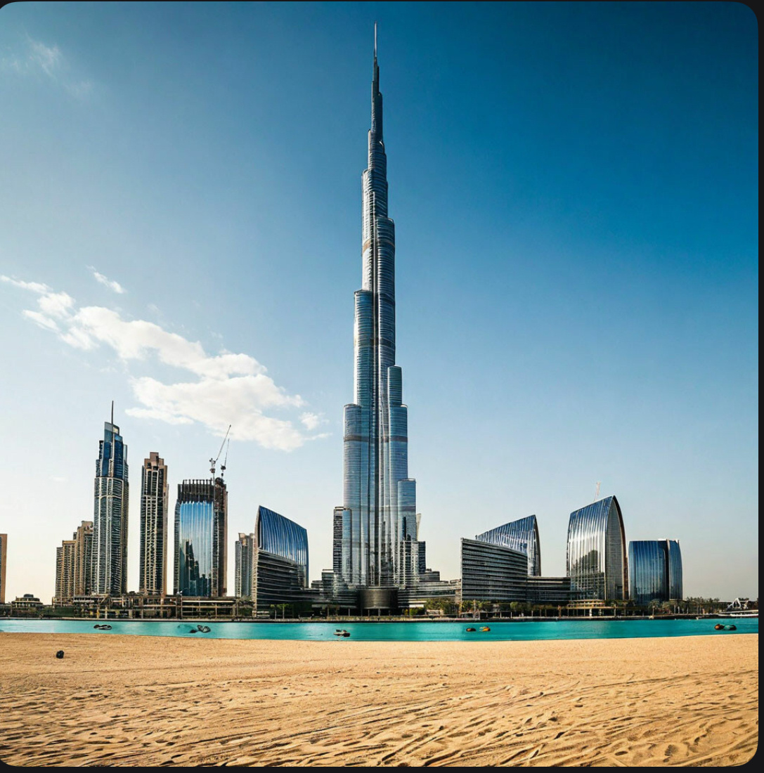 Вид на деловой центр Дубая 