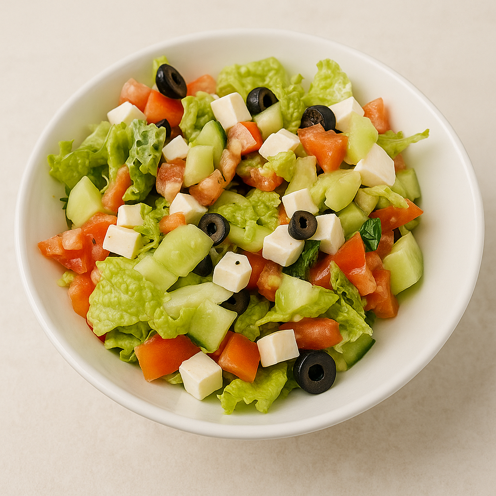 Летний салат с брынзой и маслинами. Алия Сладкоежка - рецепты, путешествия 