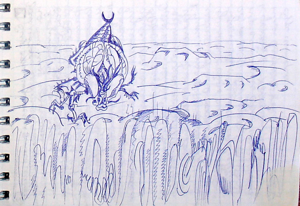 Страж на границе между мирами, которого не смог одолеть Карлос Кастанеда. (рисунок автора)