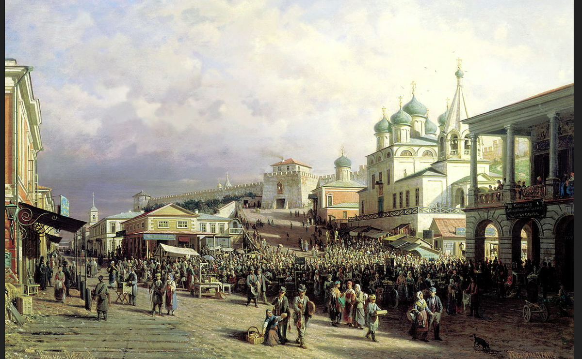 Петр Верещагин. "Рынок в Нижнем Новгороде"