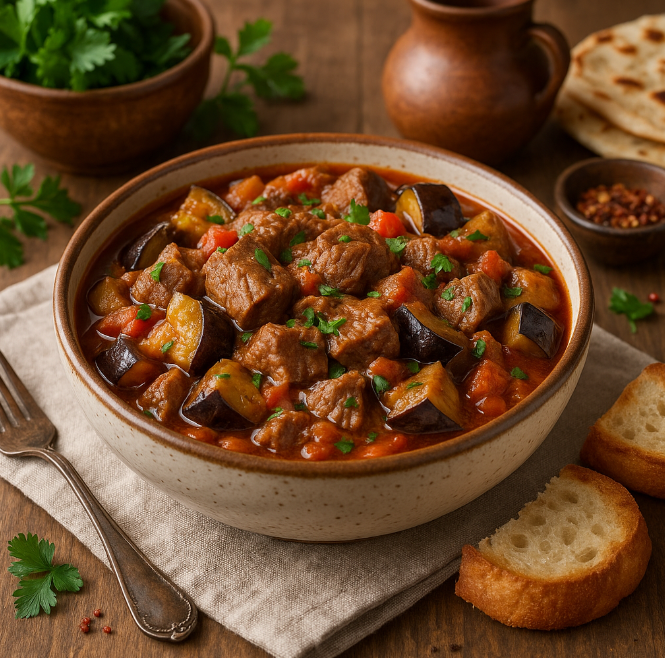 Баранина с баклажанами и специями рецепты от Дарики
