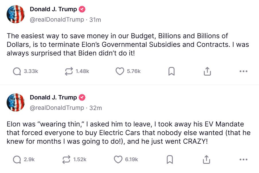 Скриншот страницы Дональда Трампа в Truth  📷
