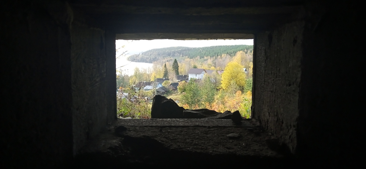 Вид с огневой позиции на берег Онежского озера 