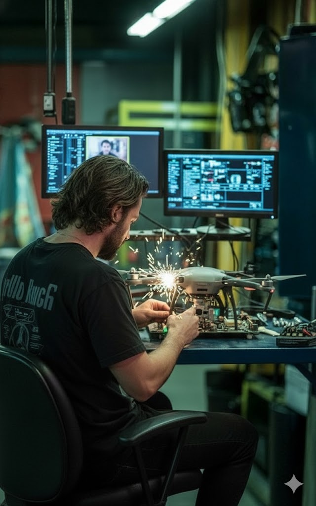 Василий Лопушков за работой