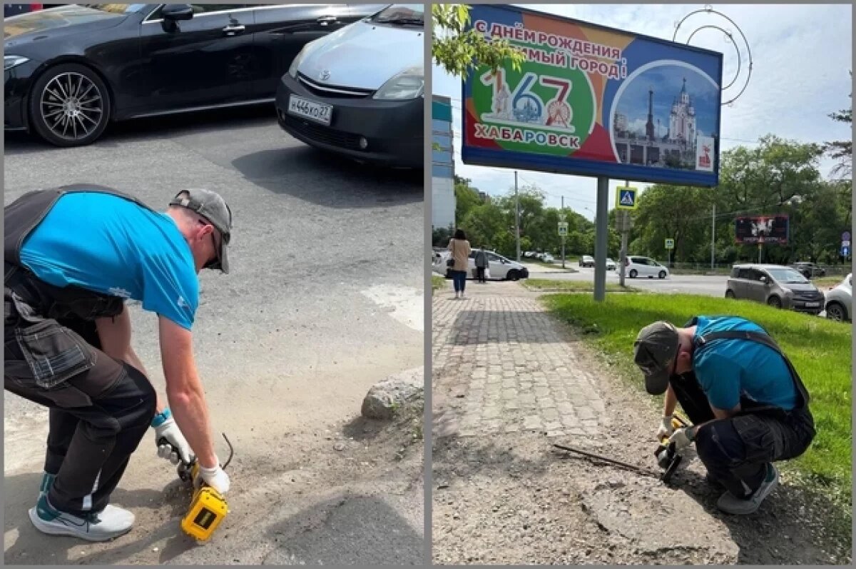    В Хабаровске таинственный Павел с болгаркой наводит порядок на улицах